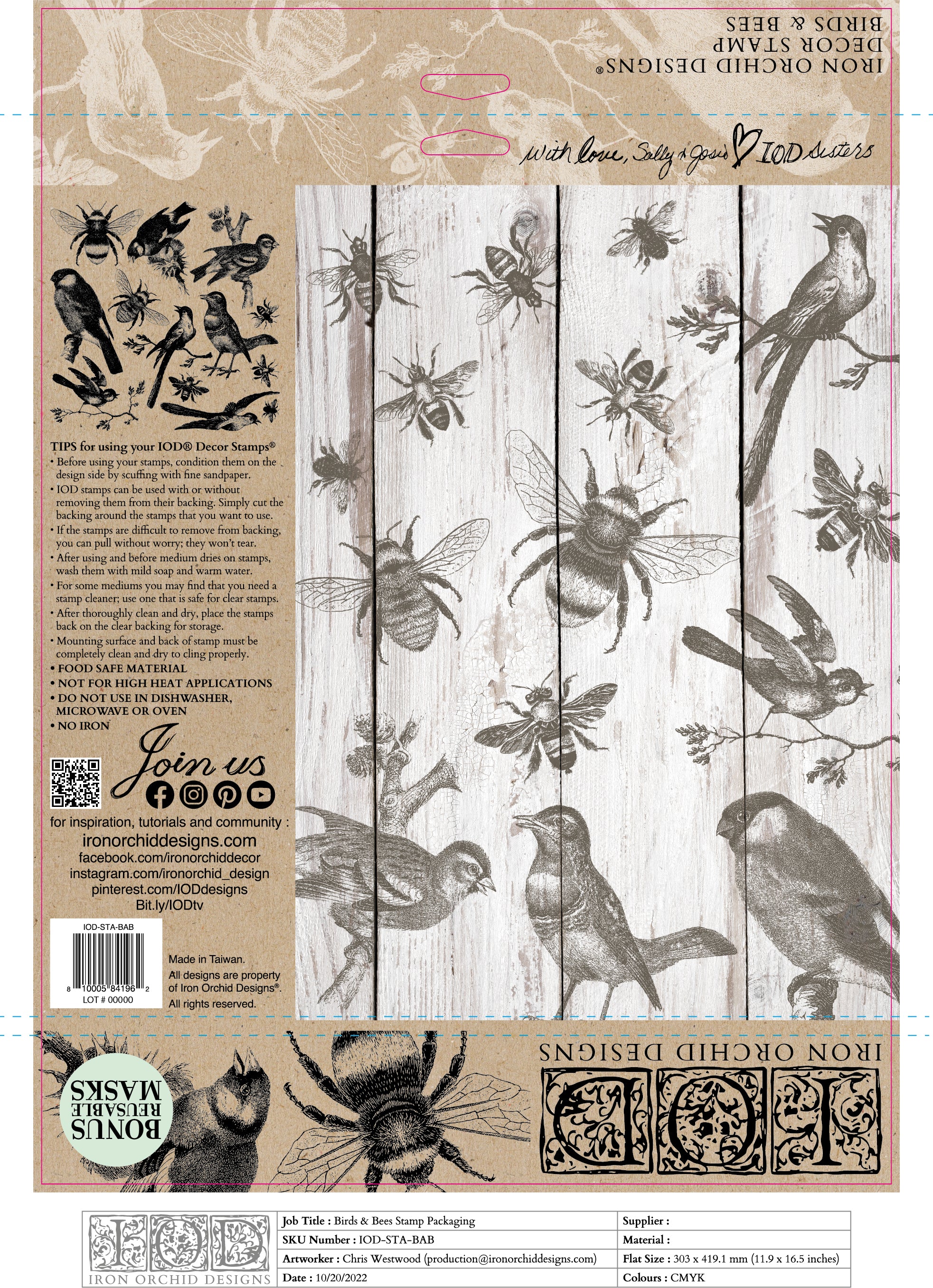 Birds & Bees | Stamp | IOD Iron Orchid Designs