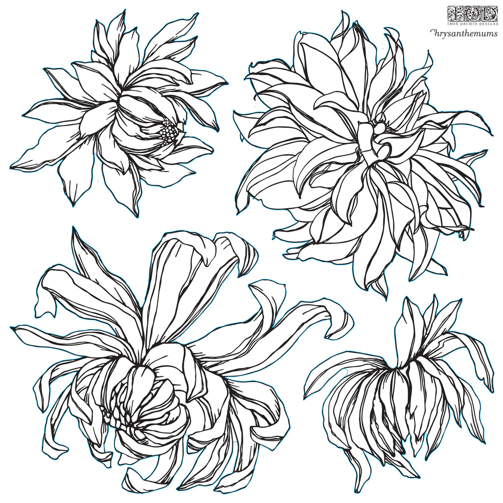 Chrysanthemum | Stamp | Discontinued IOD Iron Orchids Designs