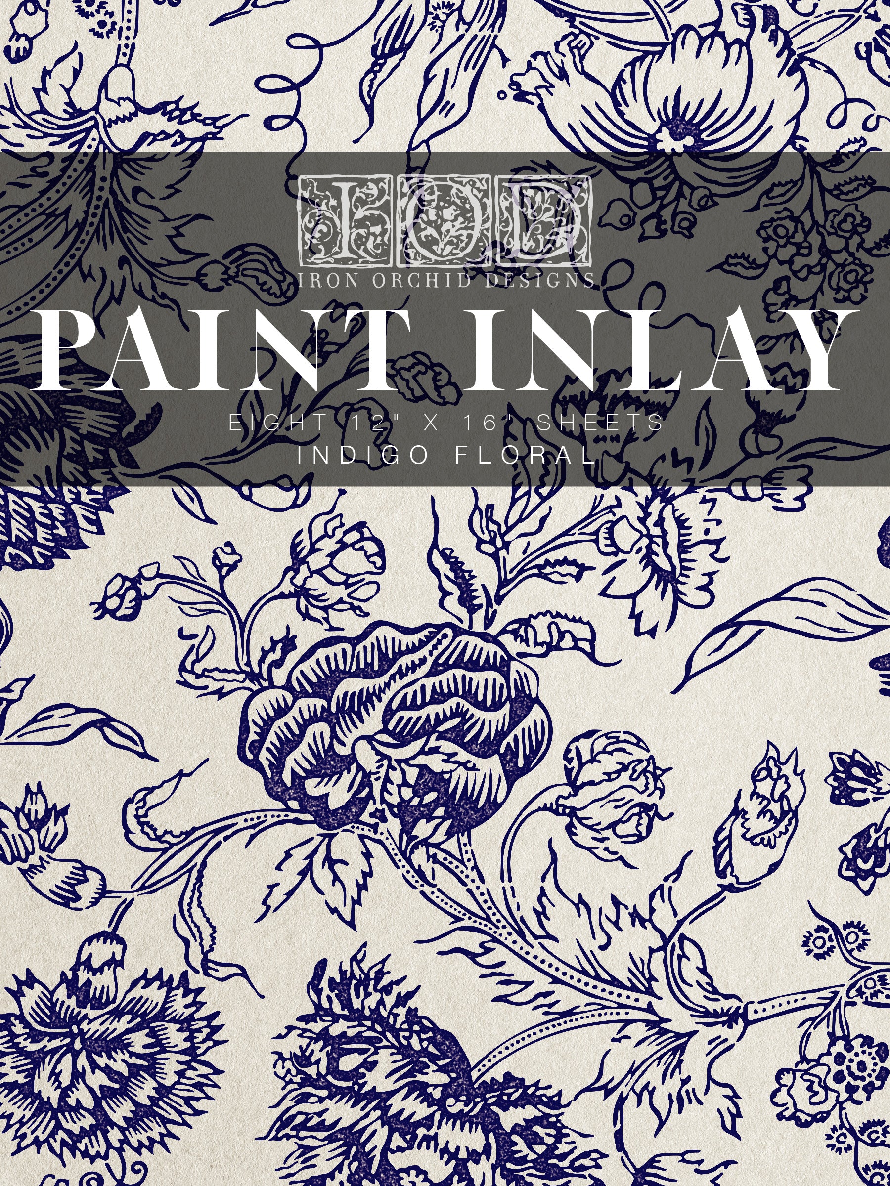 Indigo Floral | Paint Inlay | IOD Iron Orchid Designs