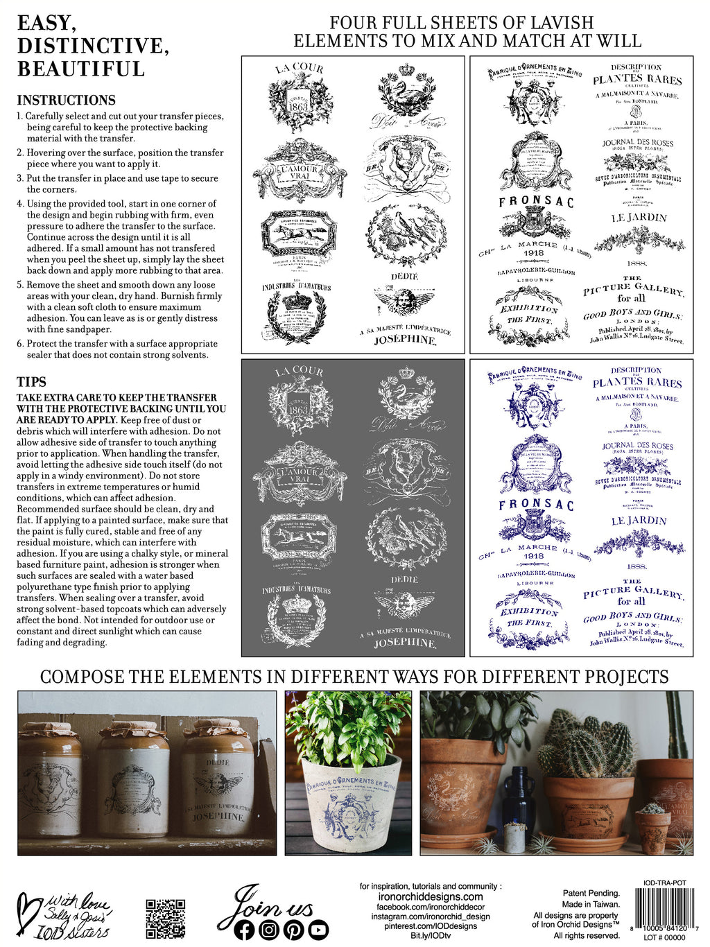 Traditional Pots | Transfer | IOD Iron Orchid Designs