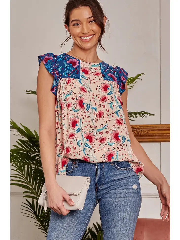 Royal Ivory Floral Top