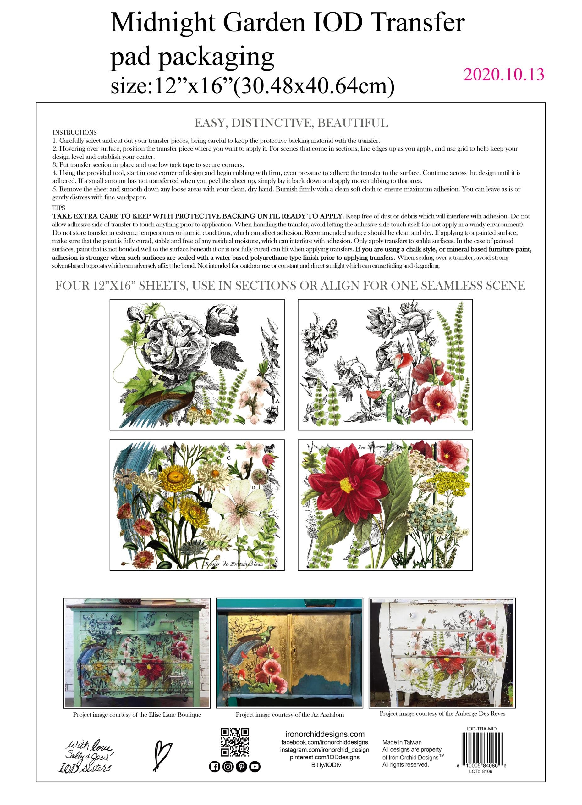 Midnight Garden | Transfer | IOD Iron Orchid Designs