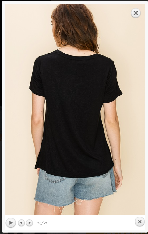 V Neck, Knot Front Tee
