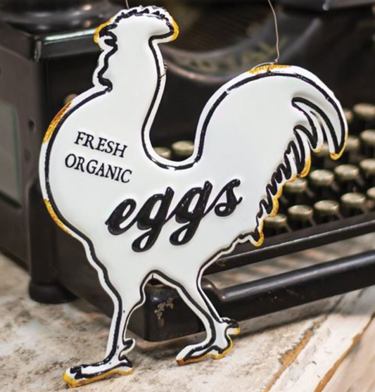 Fresh Eggs Enamel Ornament