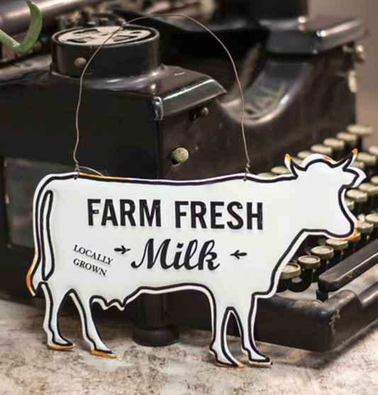 Farm Fresh Milk Enamel Ornament