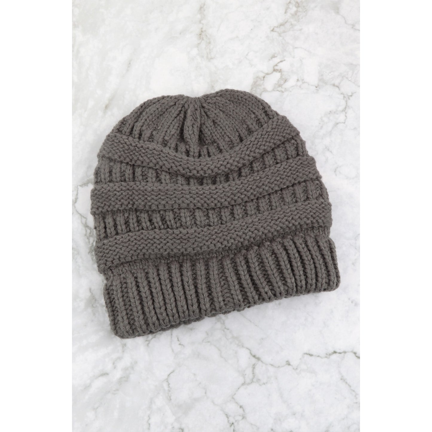 Ribbed Knit Pattern Beanie