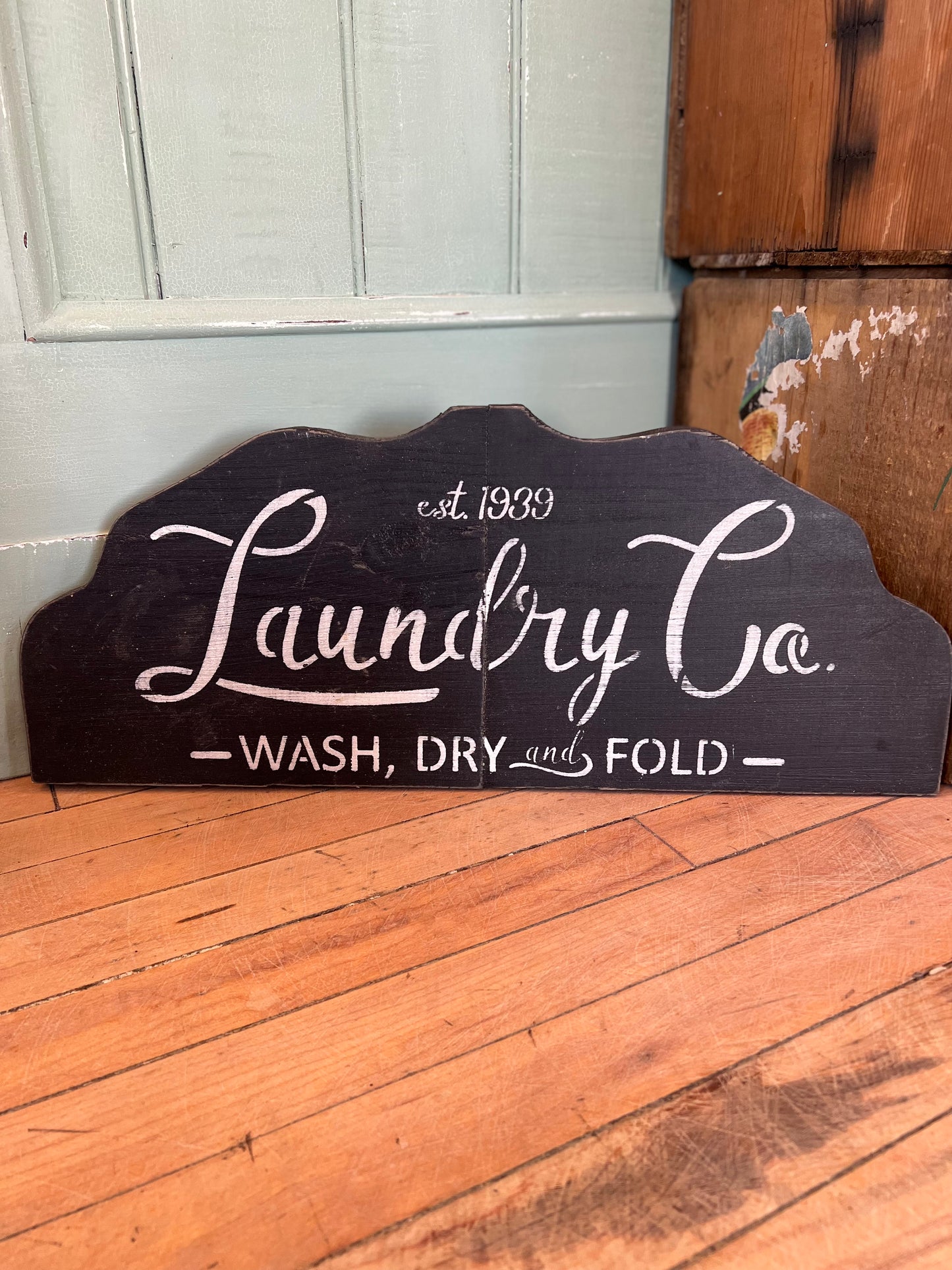 Hand Painted Laundry Sign