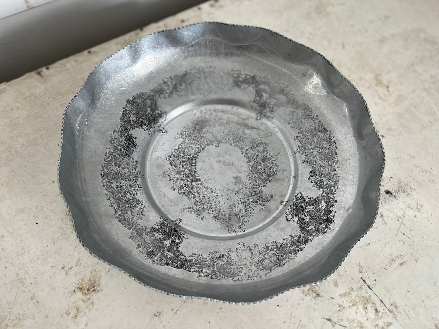 Aluminum Platter with Embossed Detail
