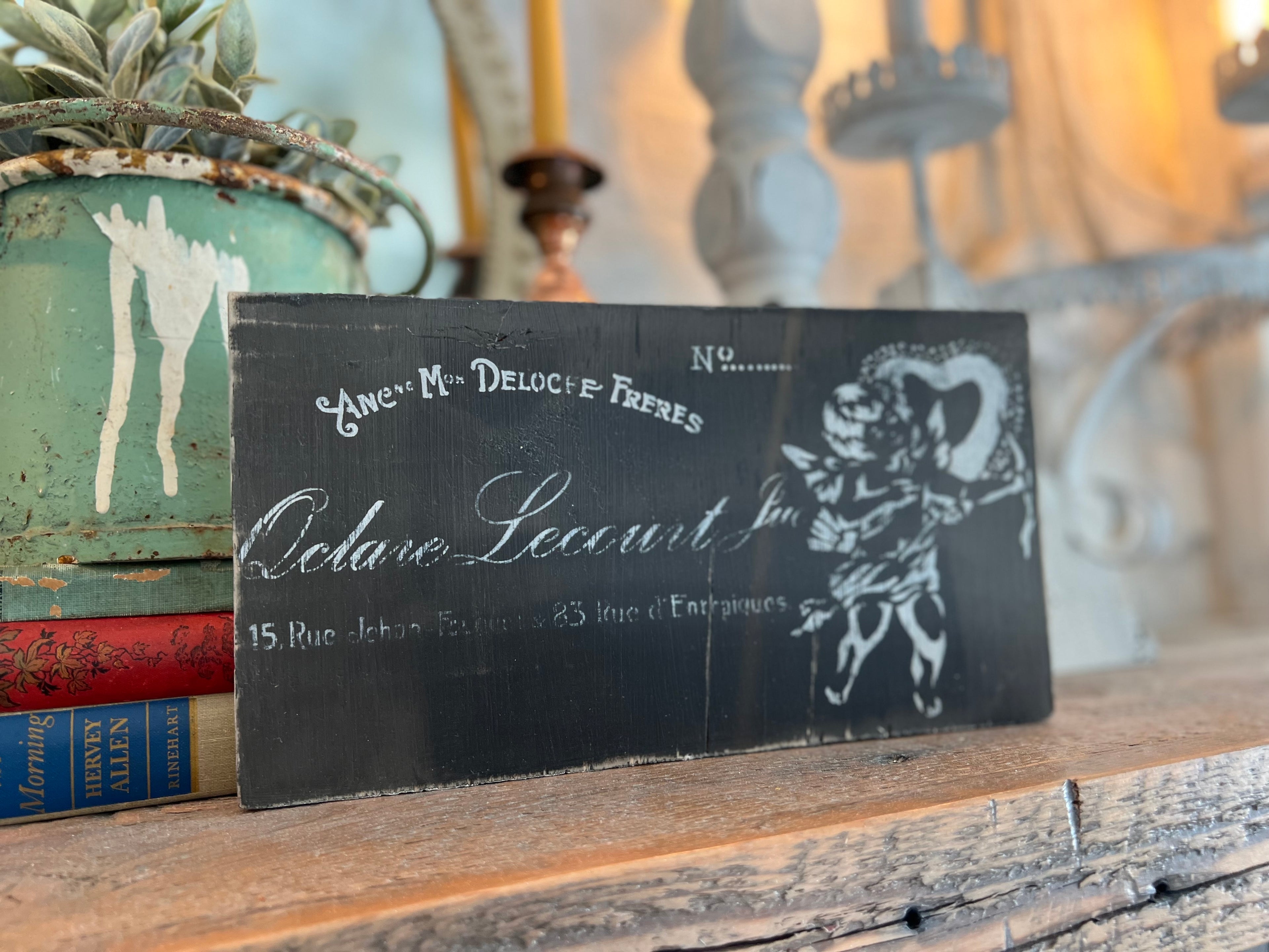French Valentines Signs - Hand Painted and Stenciled