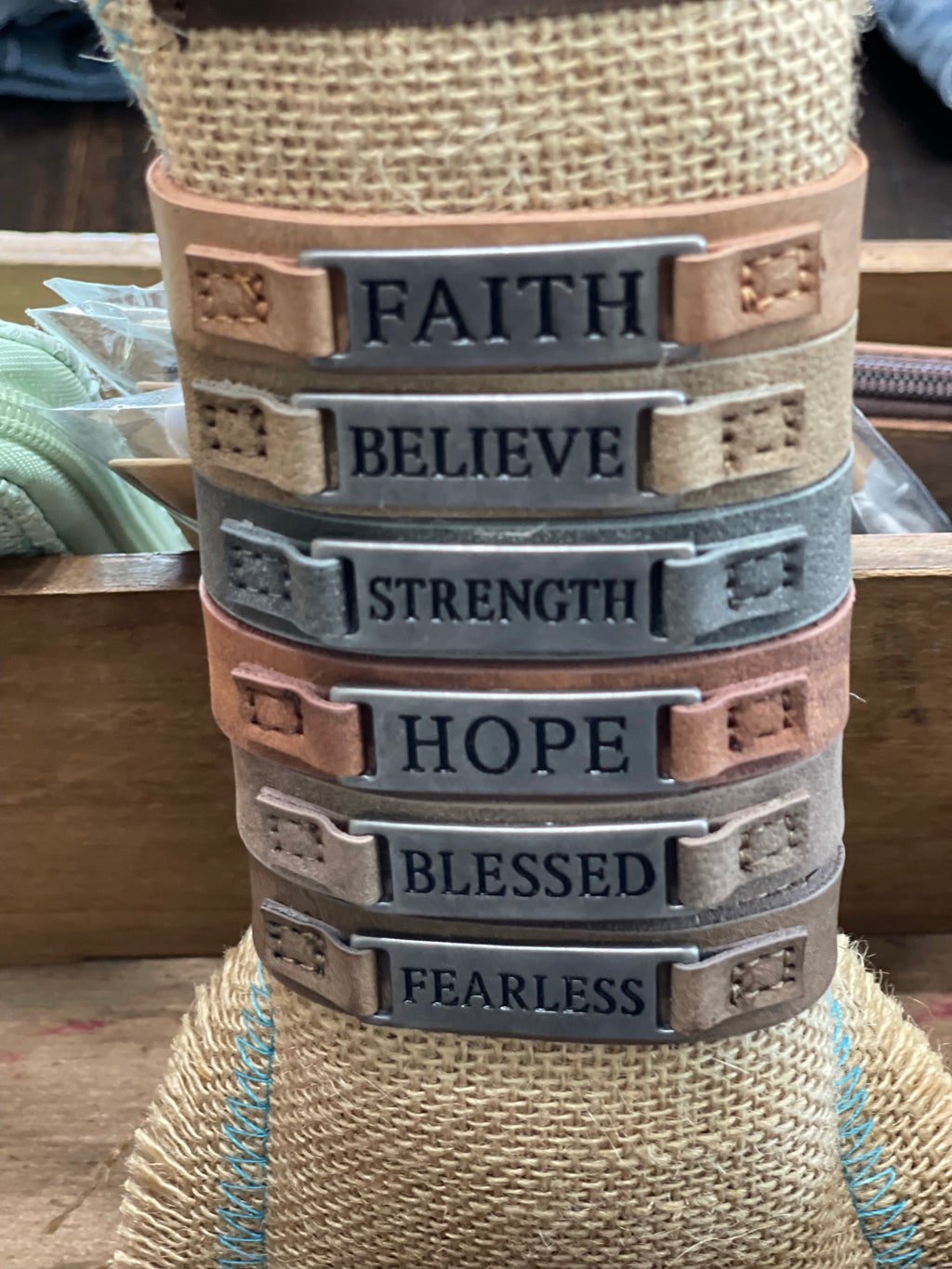 Leather Word Bracelet