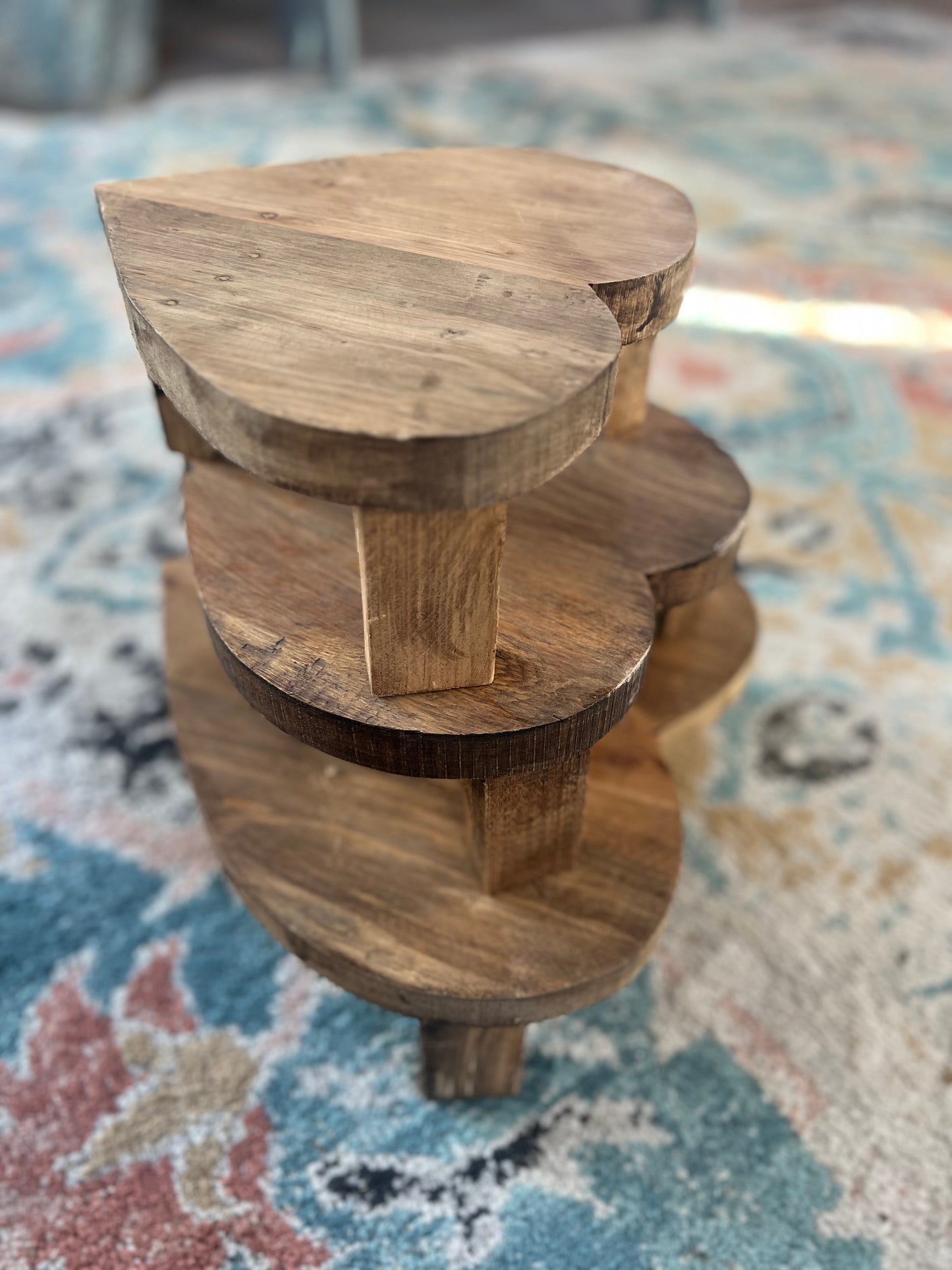Handmade heart wooden risers