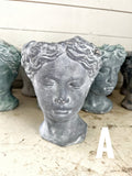 Hand Painted Bust Pots