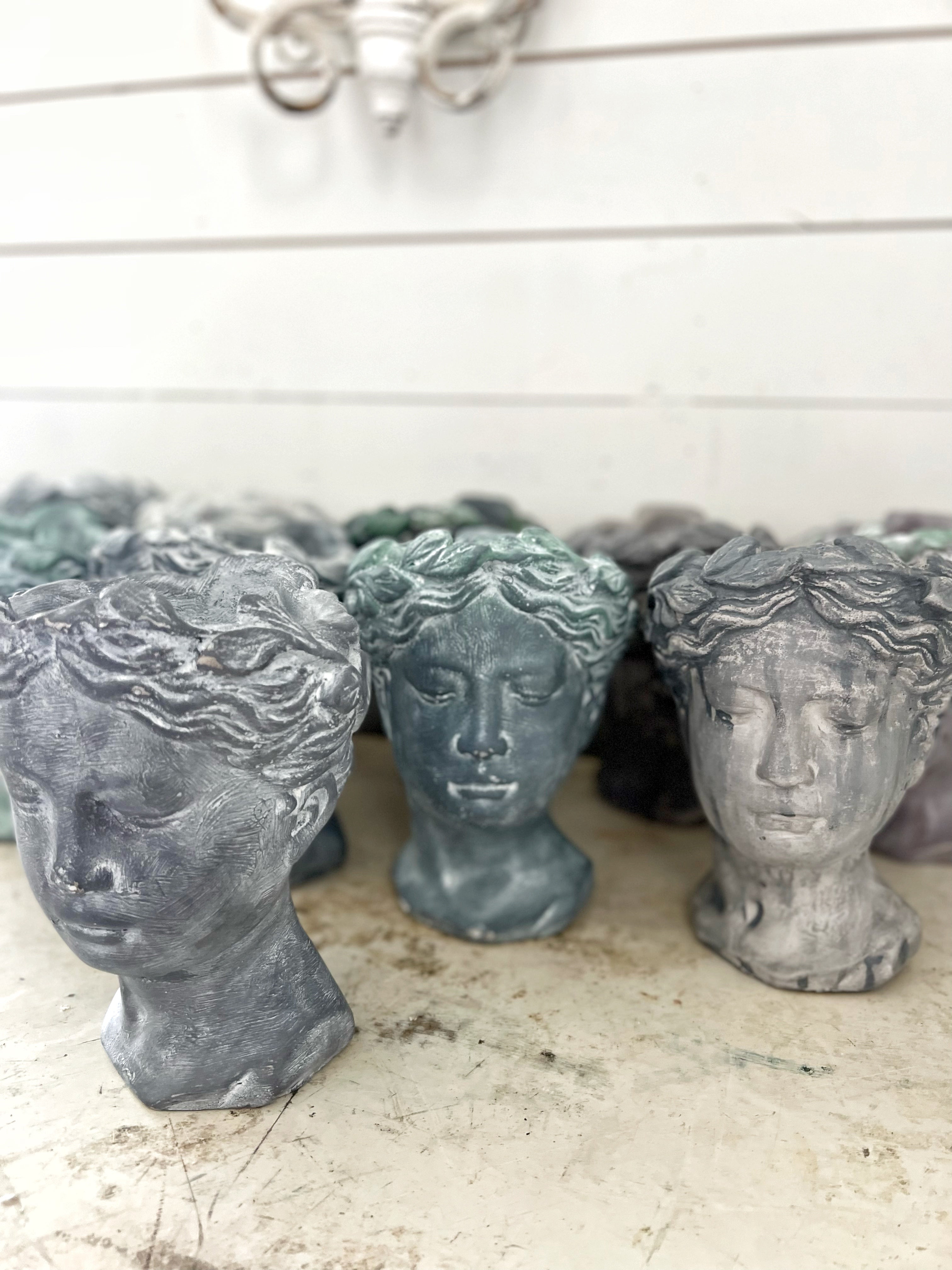 Hand Painted Bust Pots