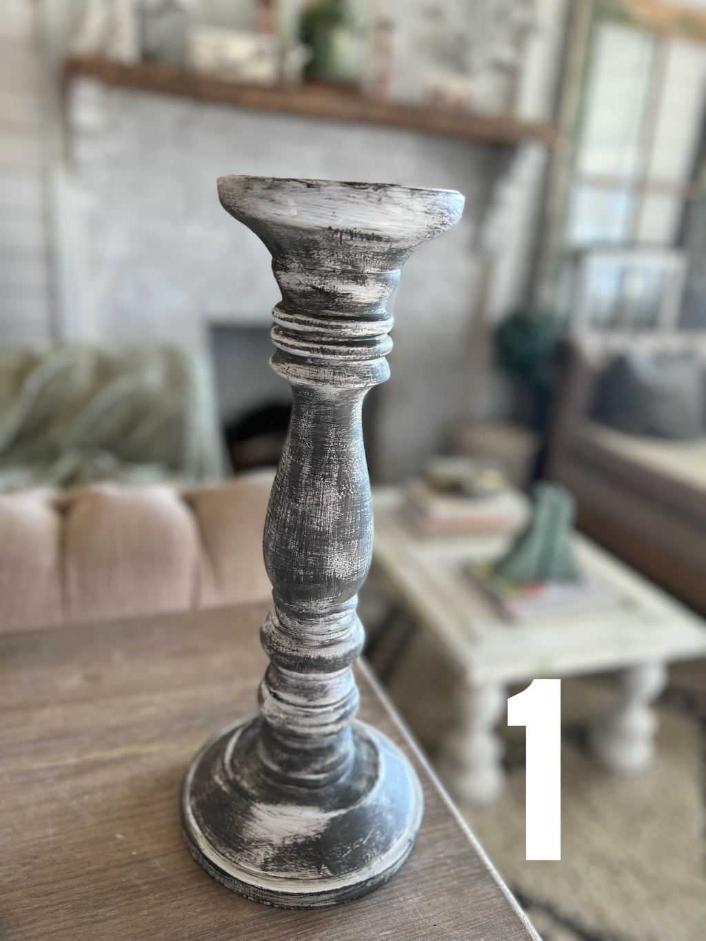 Candlestick sold individually - hand painted