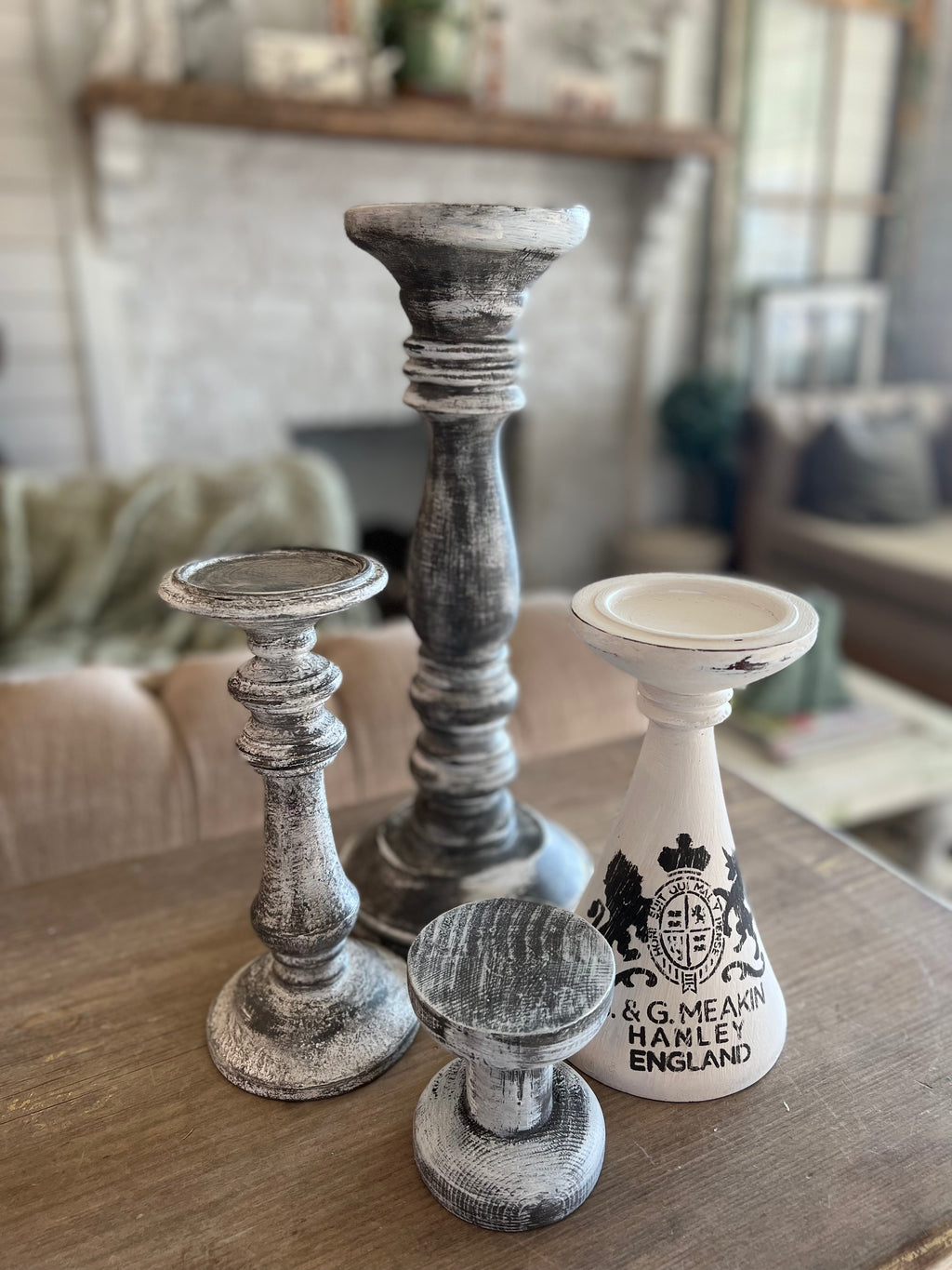 Candlestick sold individually - hand painted