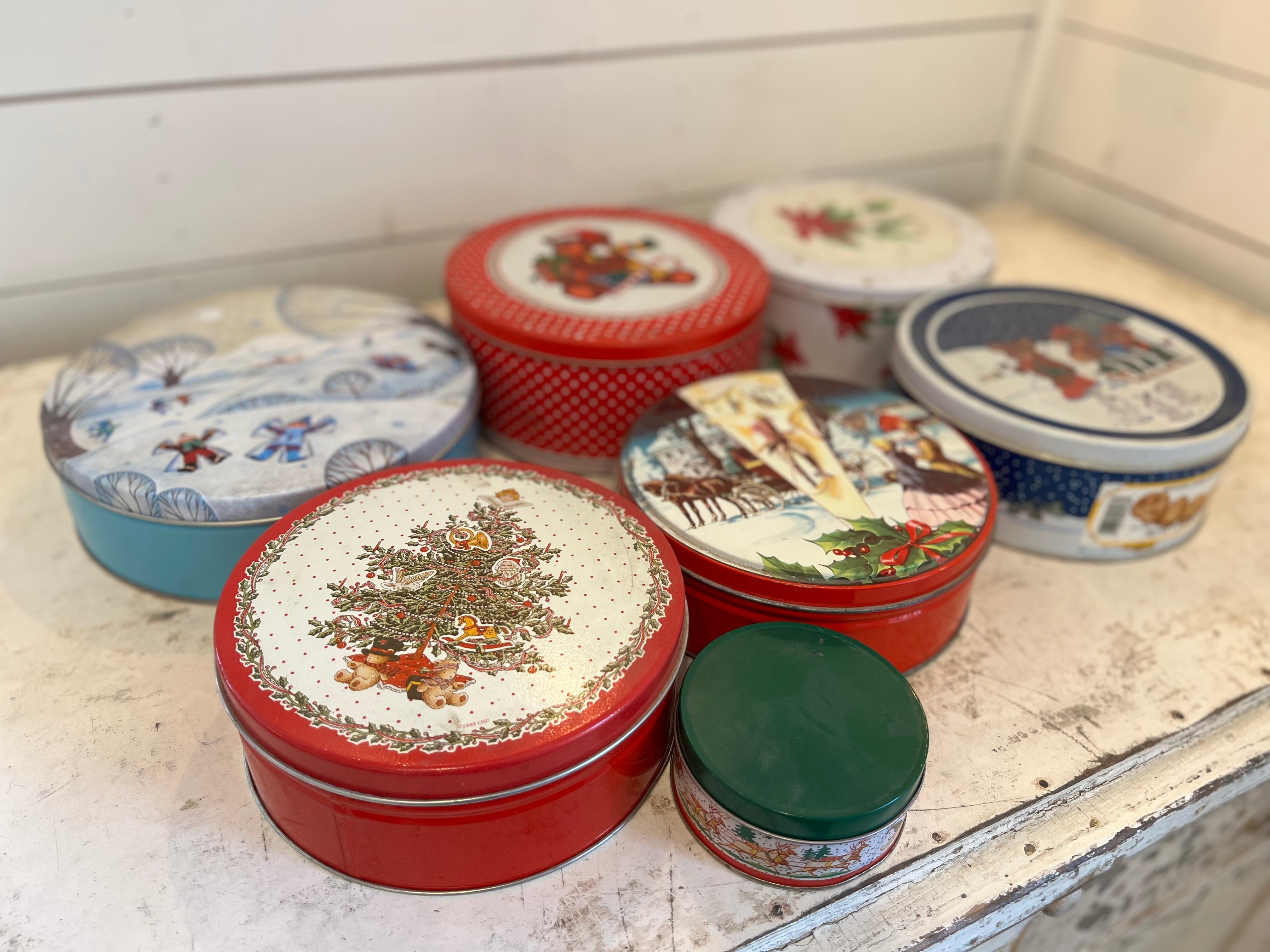 Christmas tin best sale containers