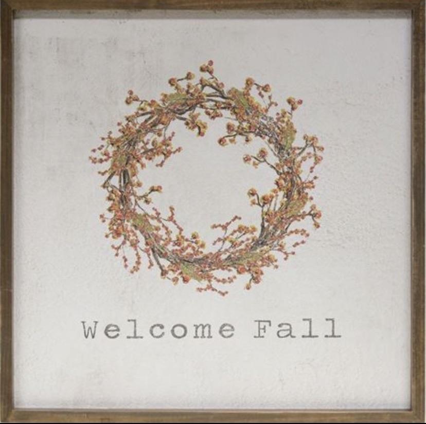 Welcome Fall Watercolor Block