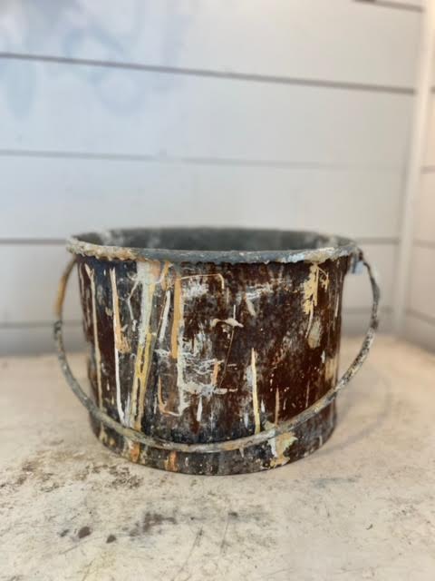 French oversized antique paint bucket