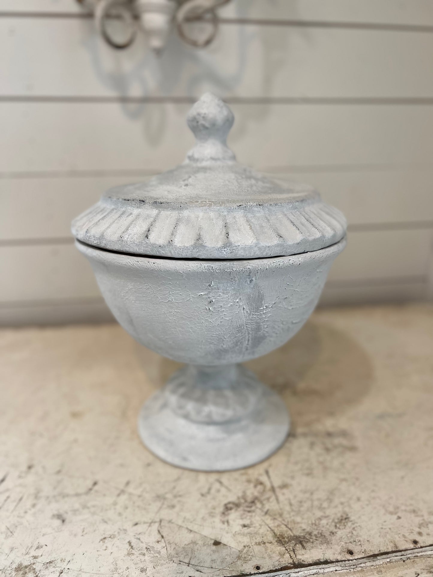 Oversized Urn with Lid - hand painted