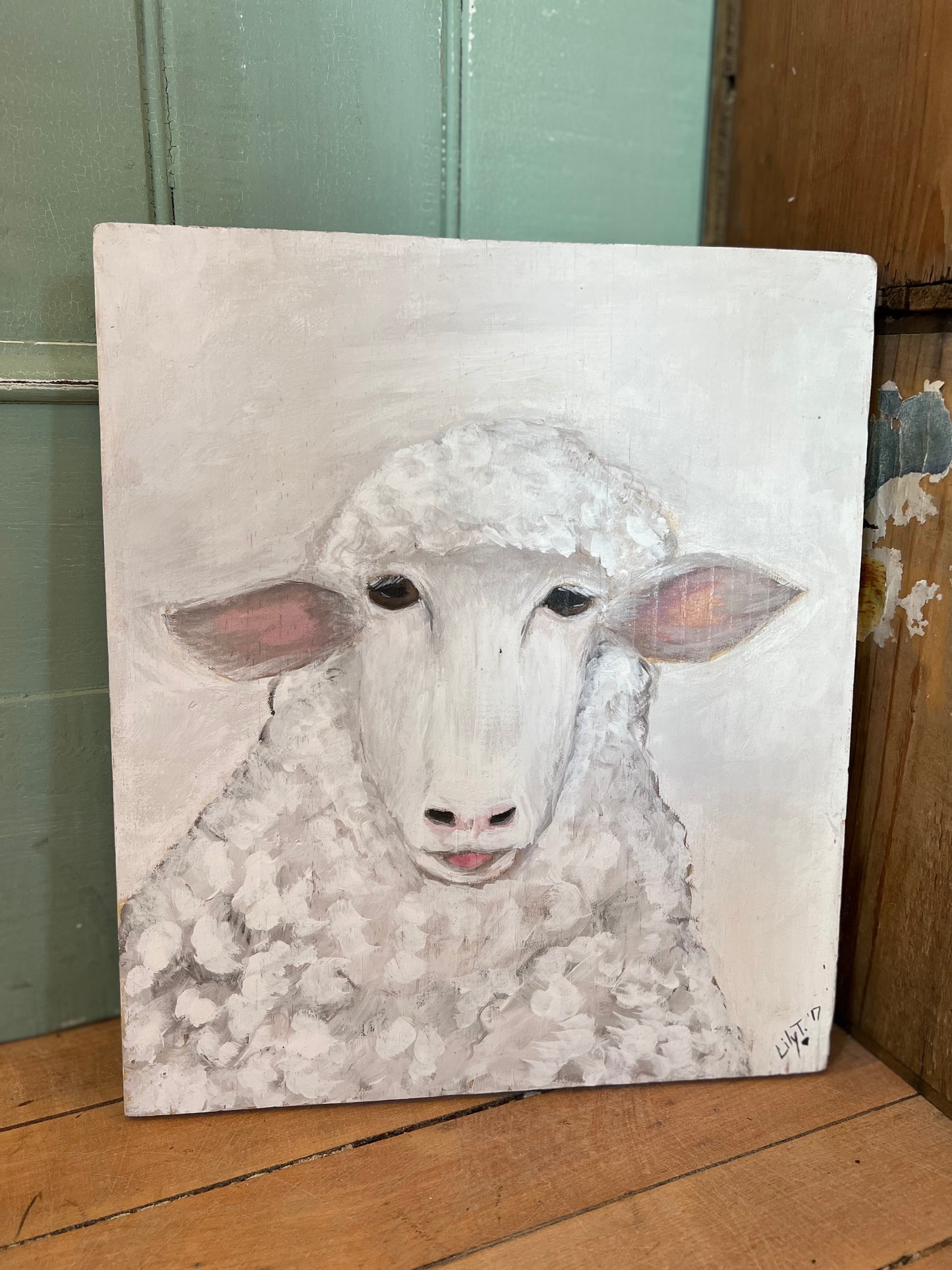 Hand Painted Sheep Art