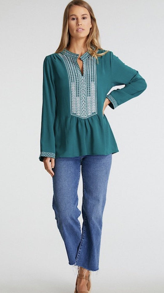 Green Embroidery Shirt