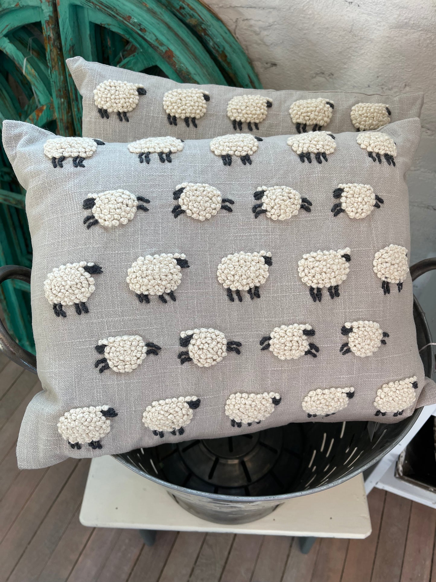 Embroidered Sheep Pillow