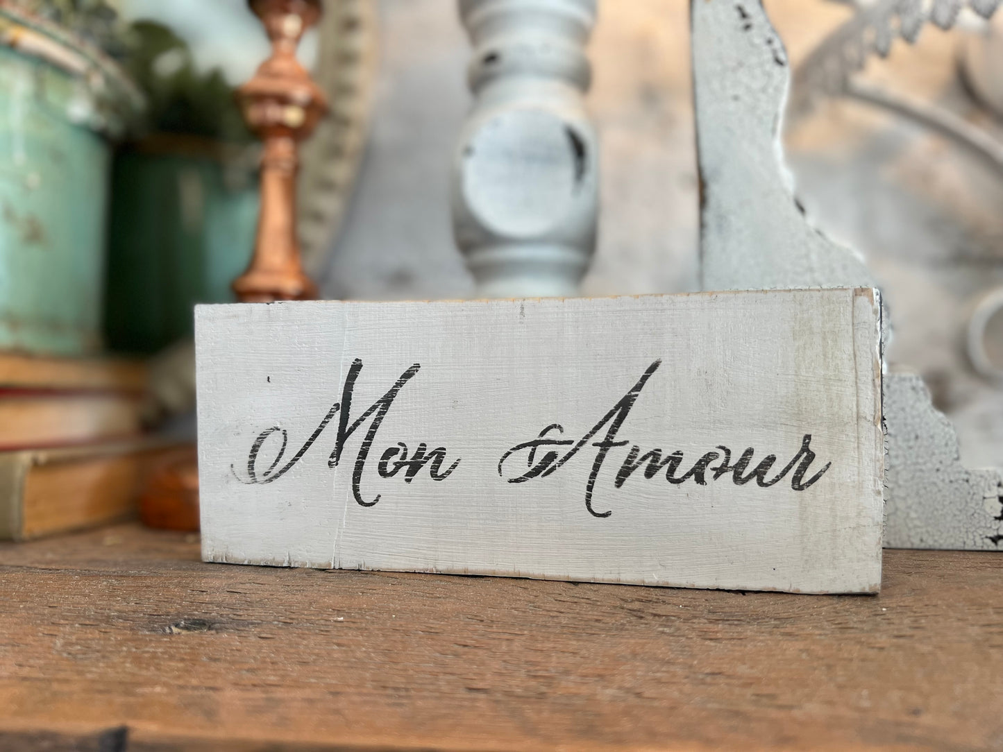French Valentines Signs - Hand Painted and Stenciled