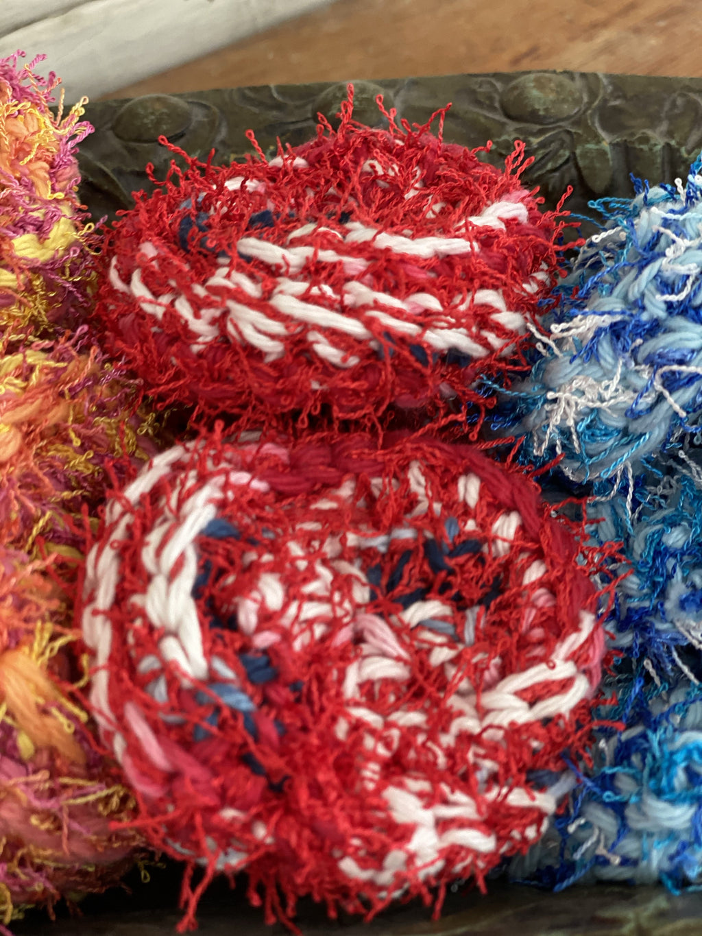 Hand crocheted scrubbies