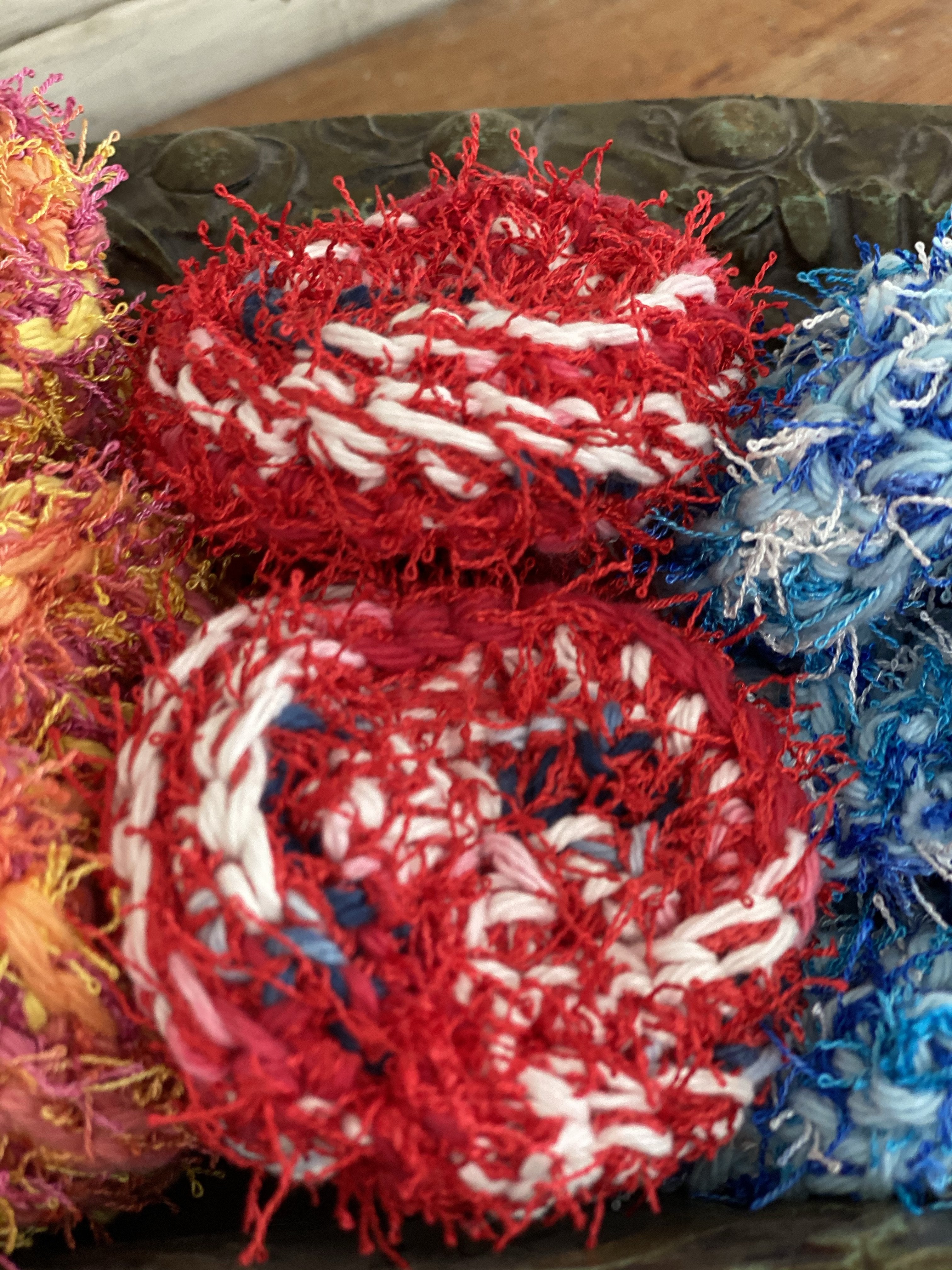 Hand crocheted scrubbies