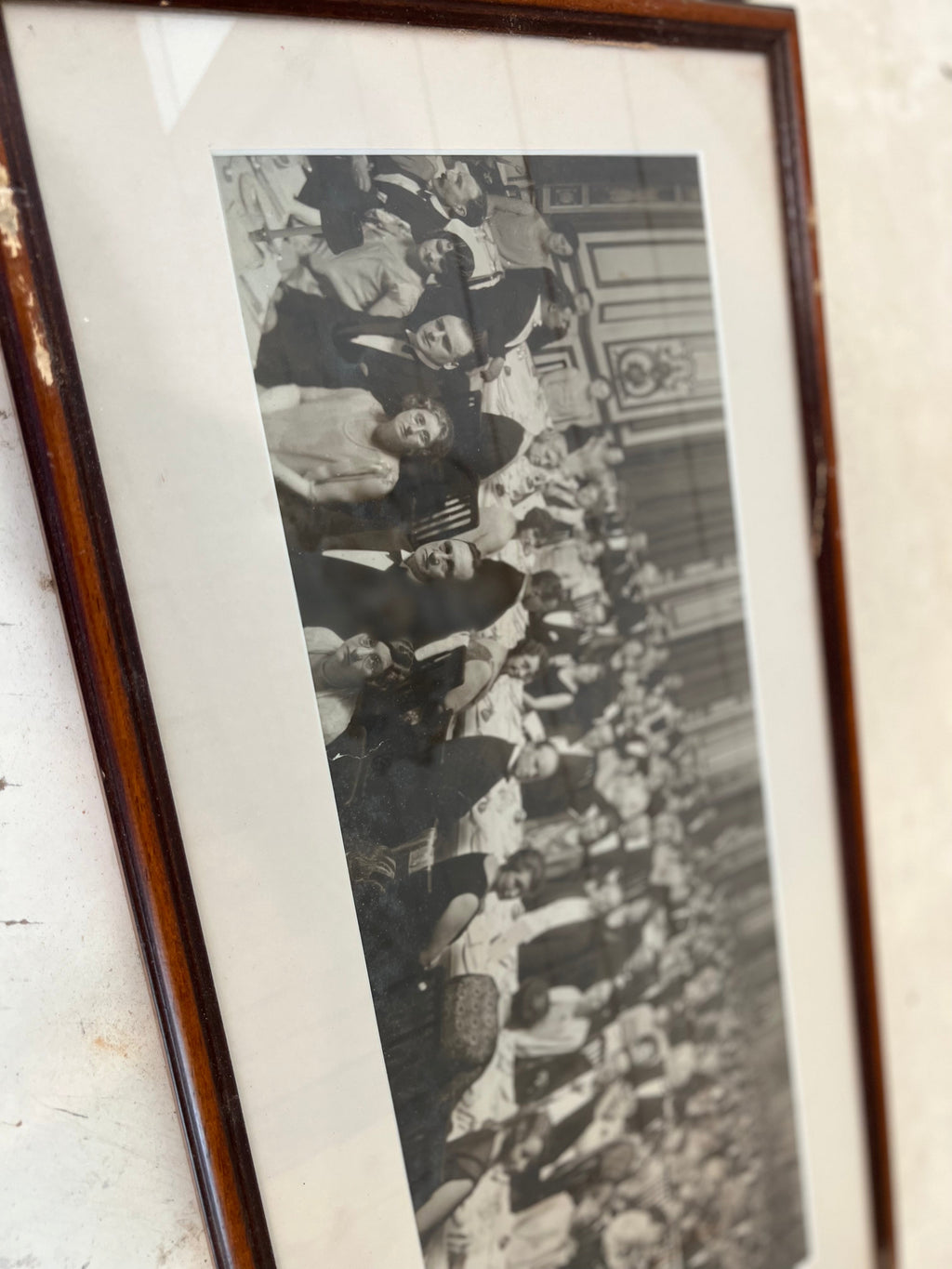 Vintage Panoramic Group Photo - Broken Glass Jami Ray Vintage