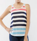 Striped tank in Blue/Tomato/Navy