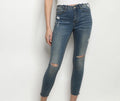 Distressed Skinny Jean with Grommet Detail*