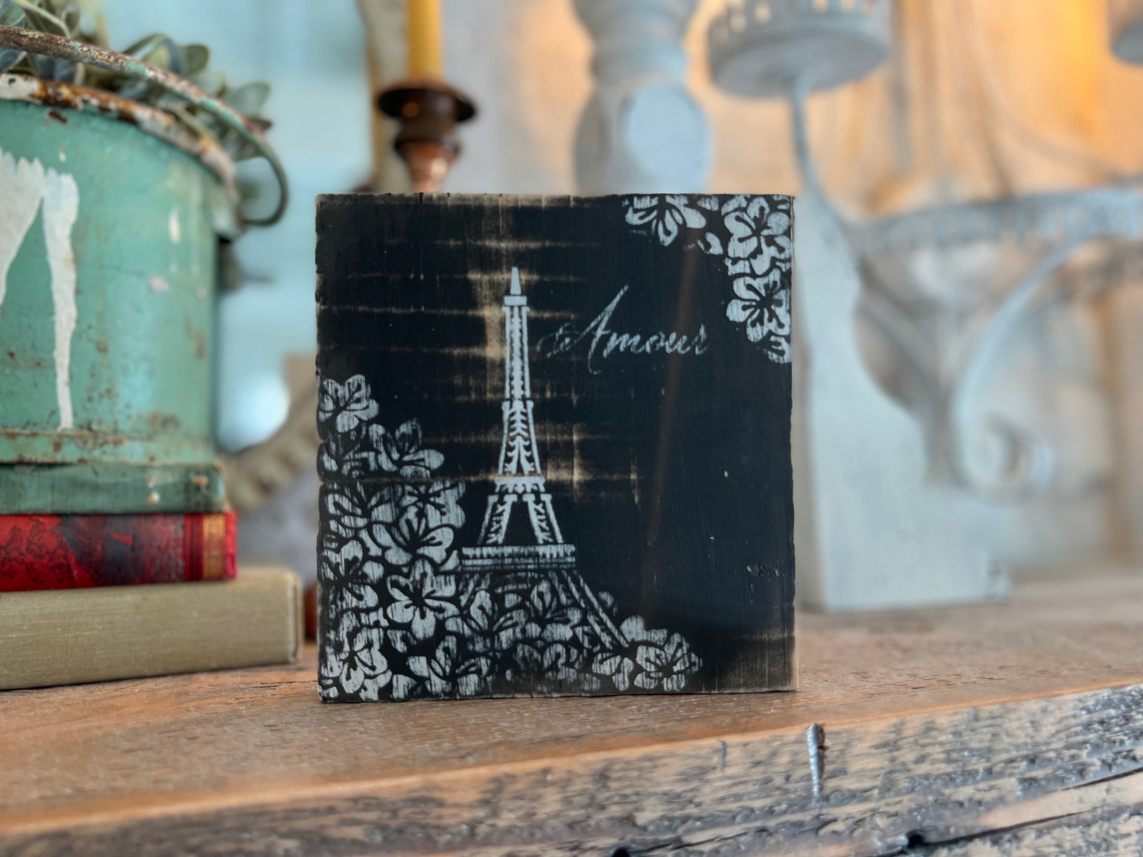 French Valentines Signs - Hand Painted and Stenciled