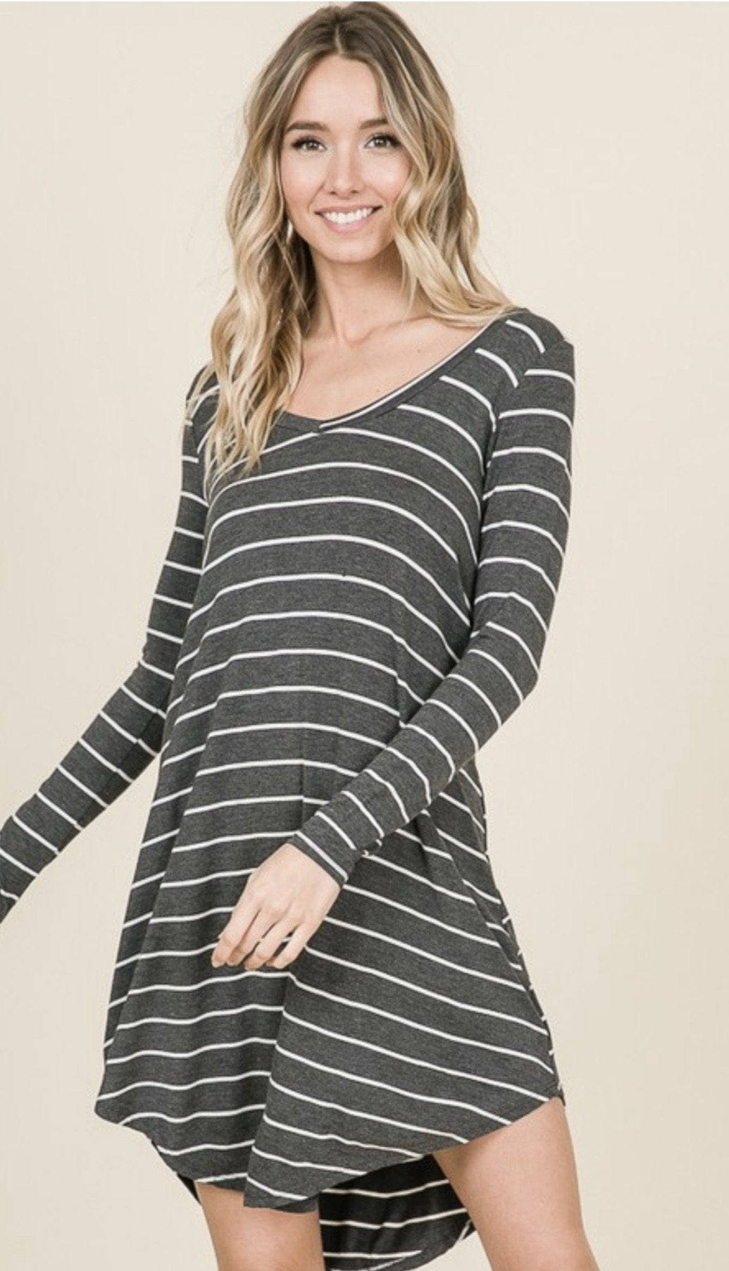 Long Sleeved Striped Dress