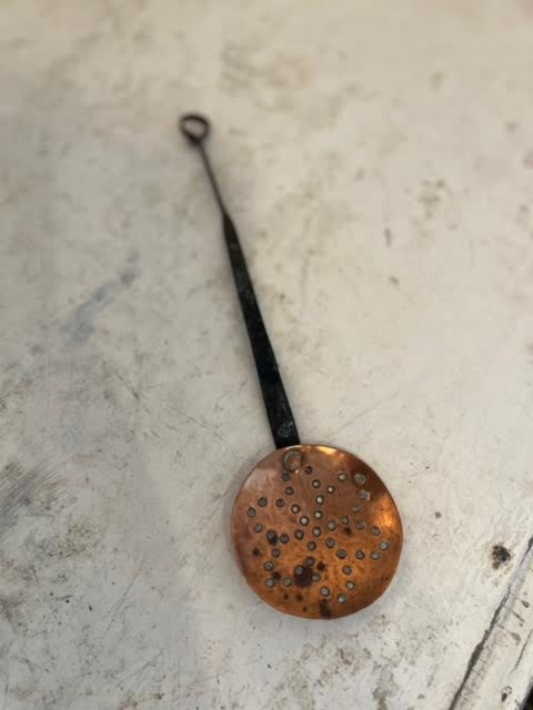 Small Copper spoon with twisted brass handle