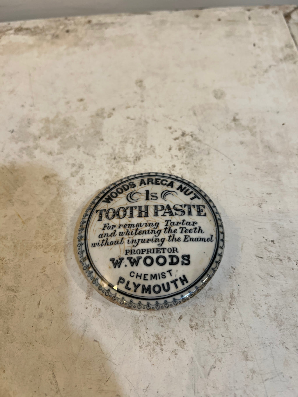 Victorian Areca Nut Tooth Paste Lid Jami Ray Vintage
