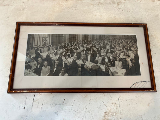 Vintage Panoramic Group Photo - Broken Glass