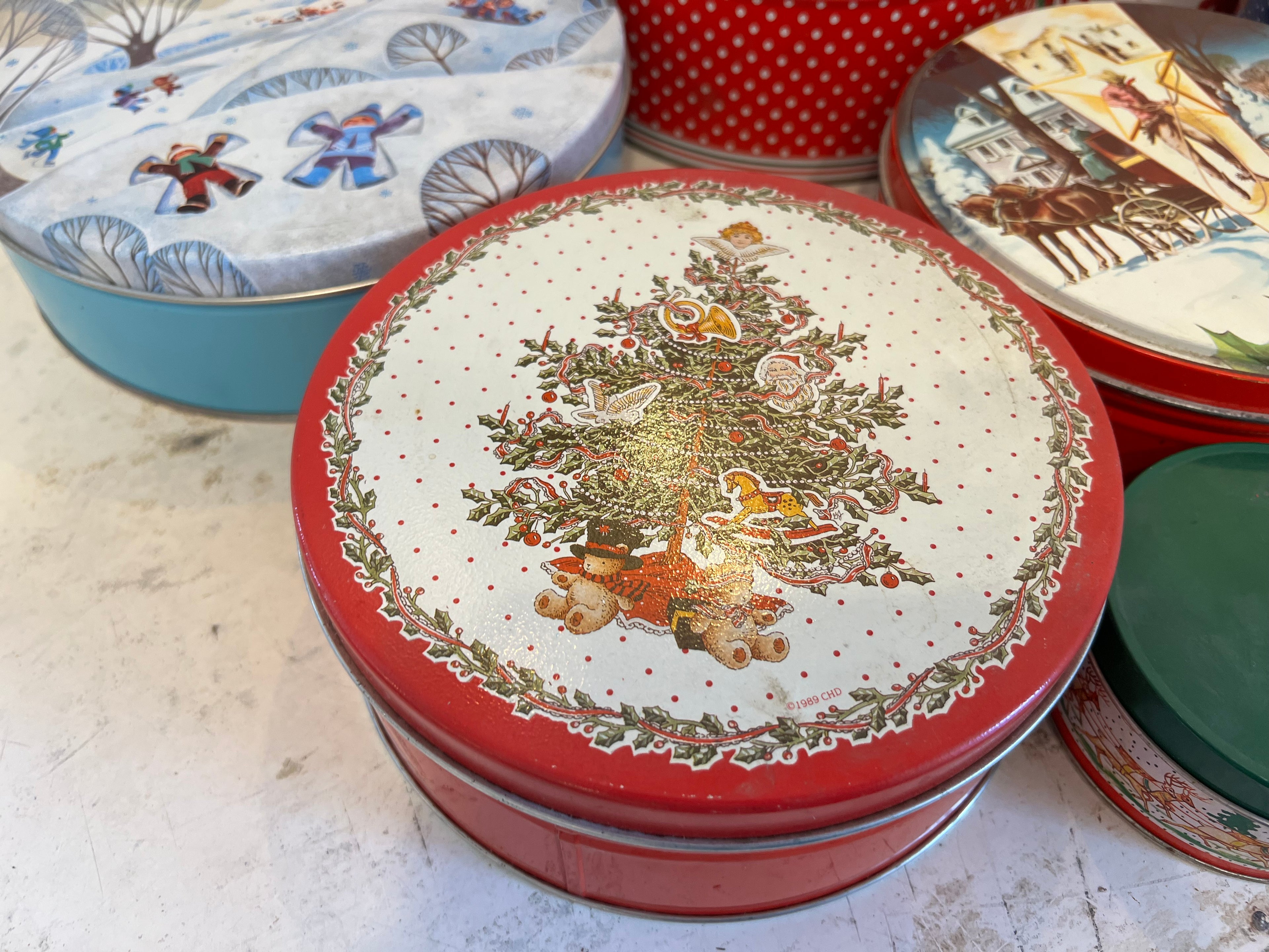 Retro Christmas Tins - sold individually