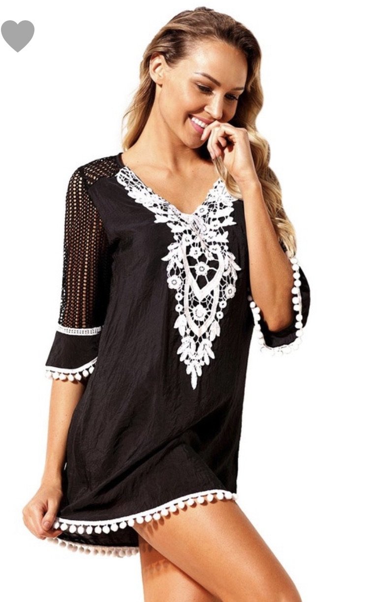 Black and White Tunic/Coverup