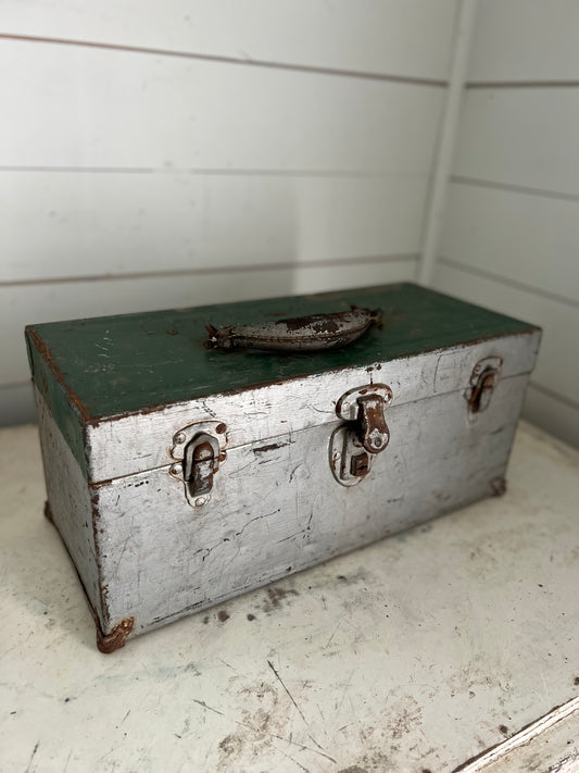 Vintage Green & Grey Toolbox