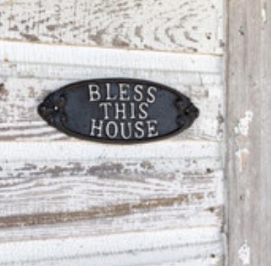 Cast Iron Bless This House plaque