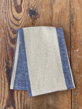 Vintage Blue Striped Woven Linen Cloth Napkin