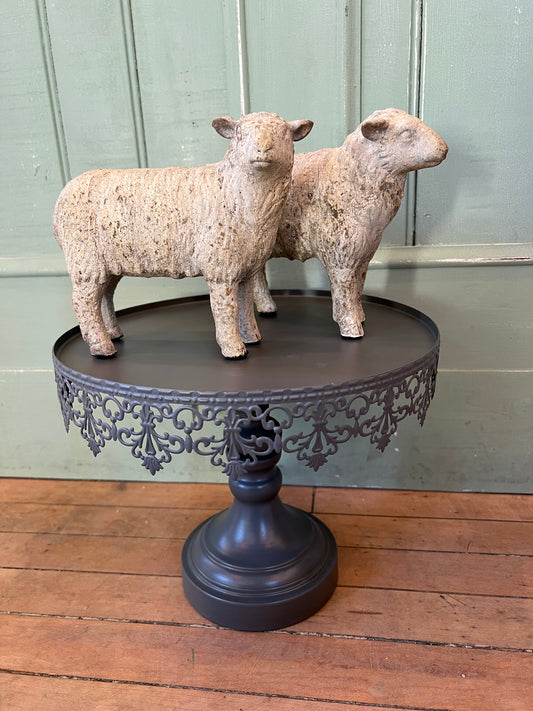 Lacey Edge Gray Serving Tray