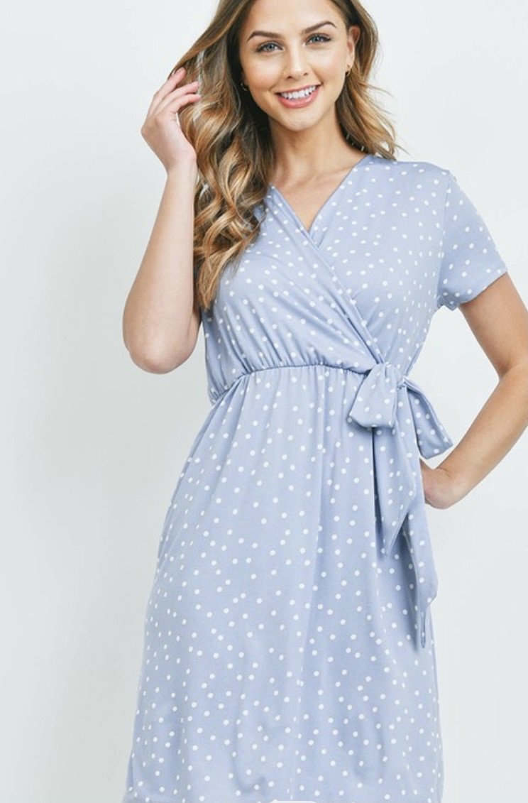 Polka Dot Side Tie Dress