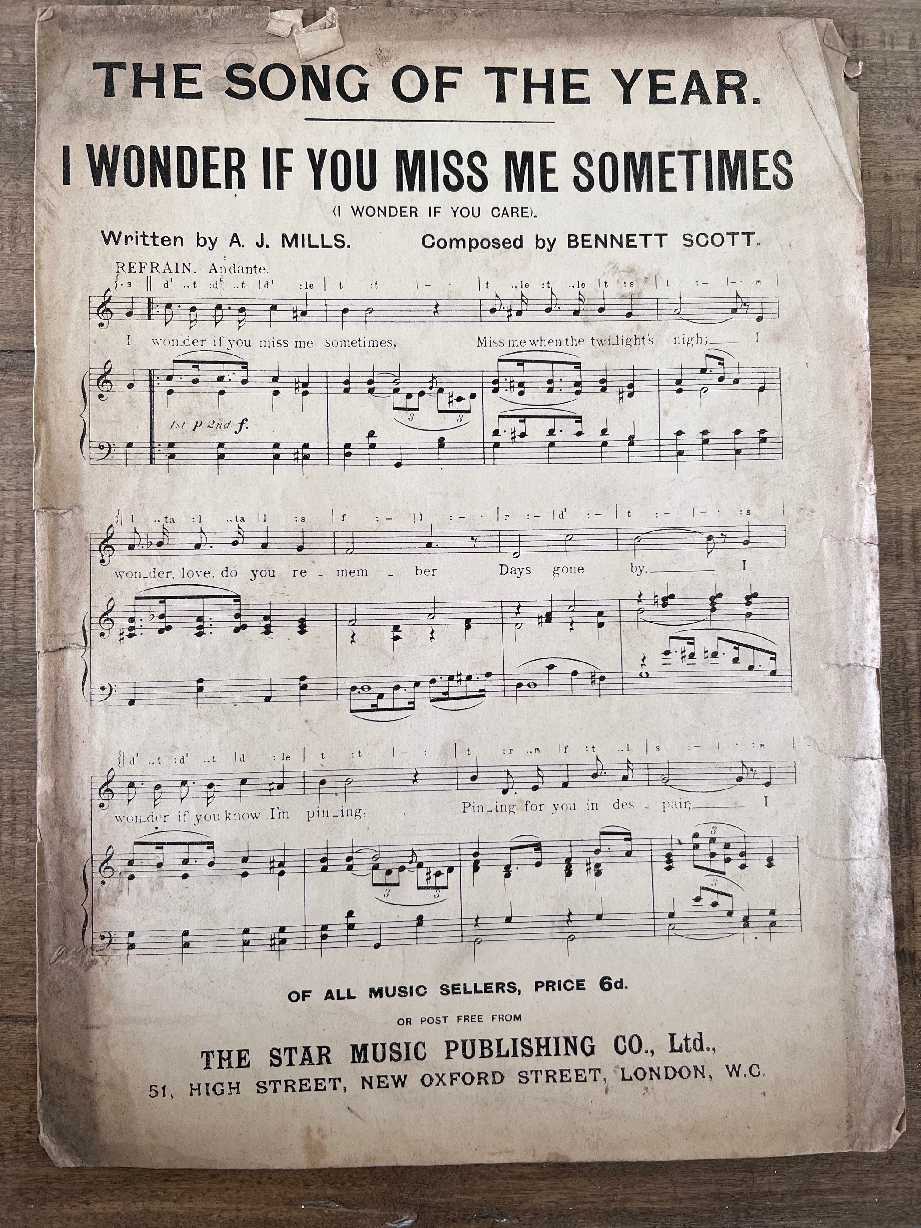 Vintage and Antique music books and Sheet Music sold individually