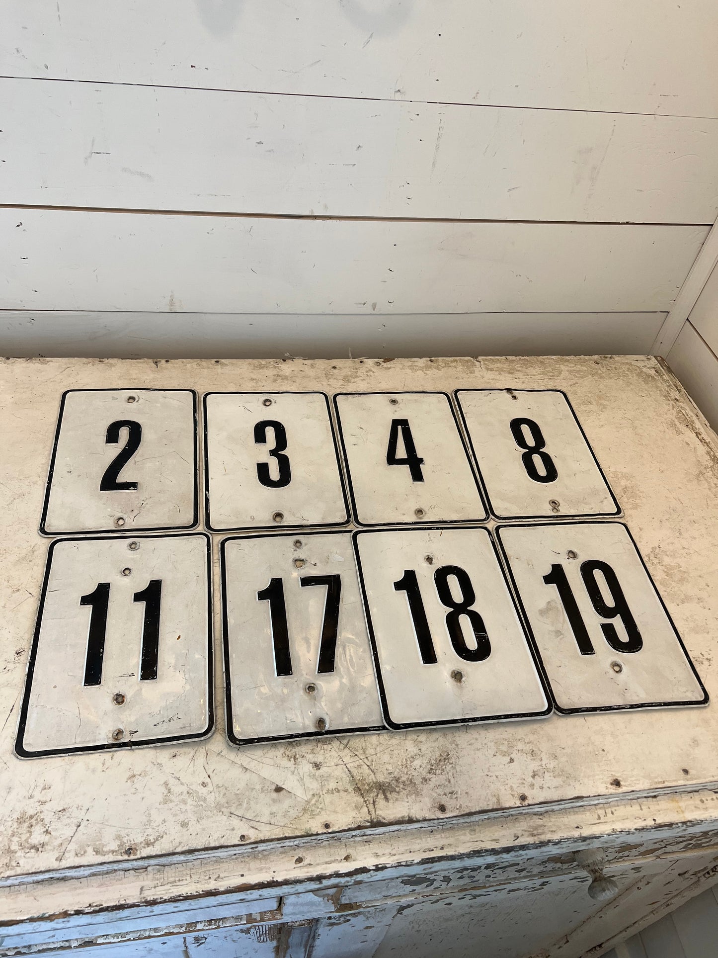 Vintage French Enamel House Numbers - Sold Individually