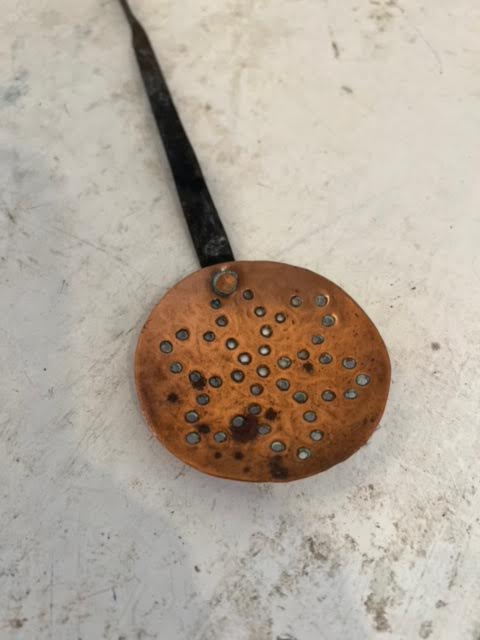 Small Copper spoon with twisted brass handle