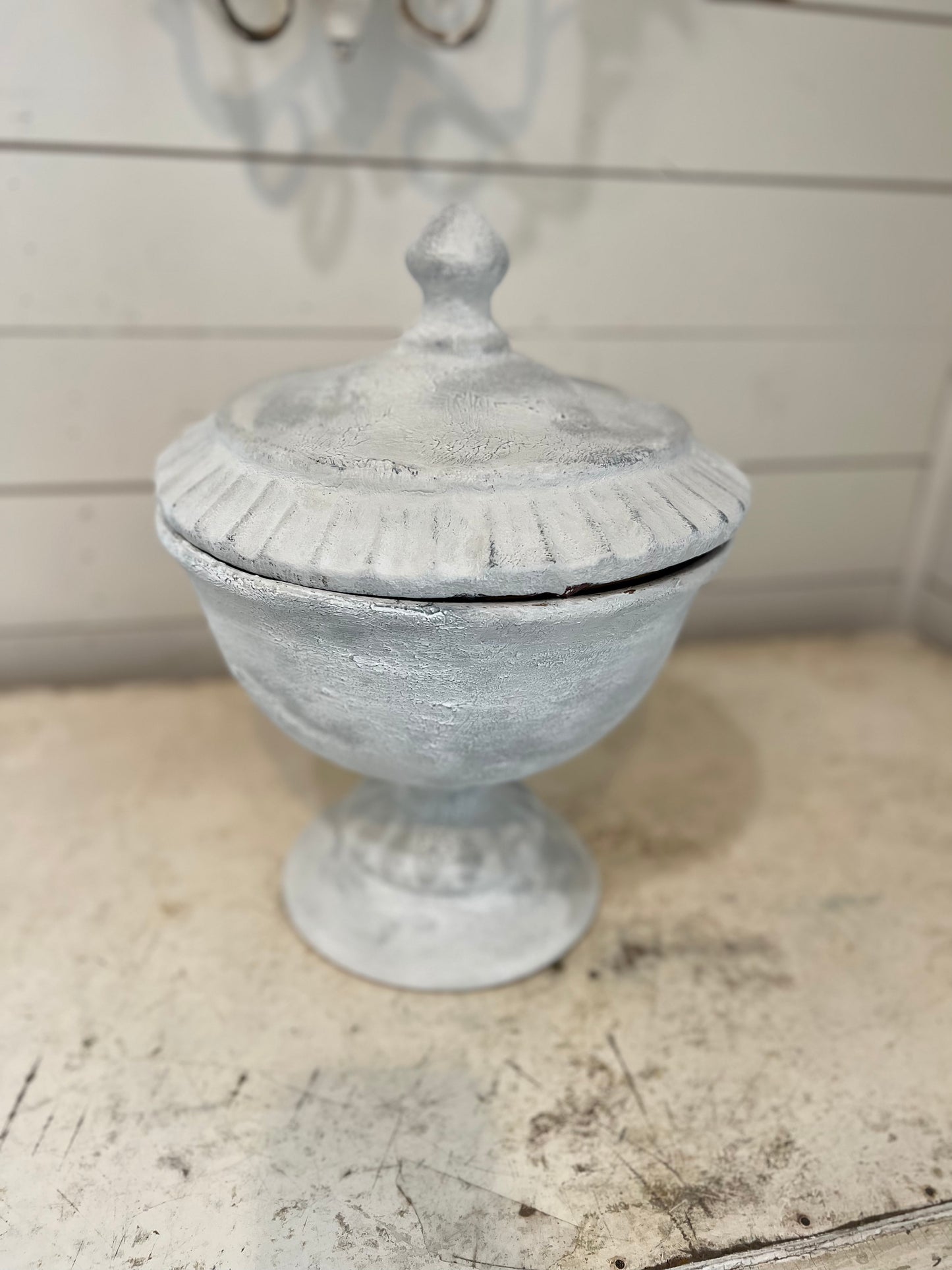 Oversized Urn with Lid - hand painted