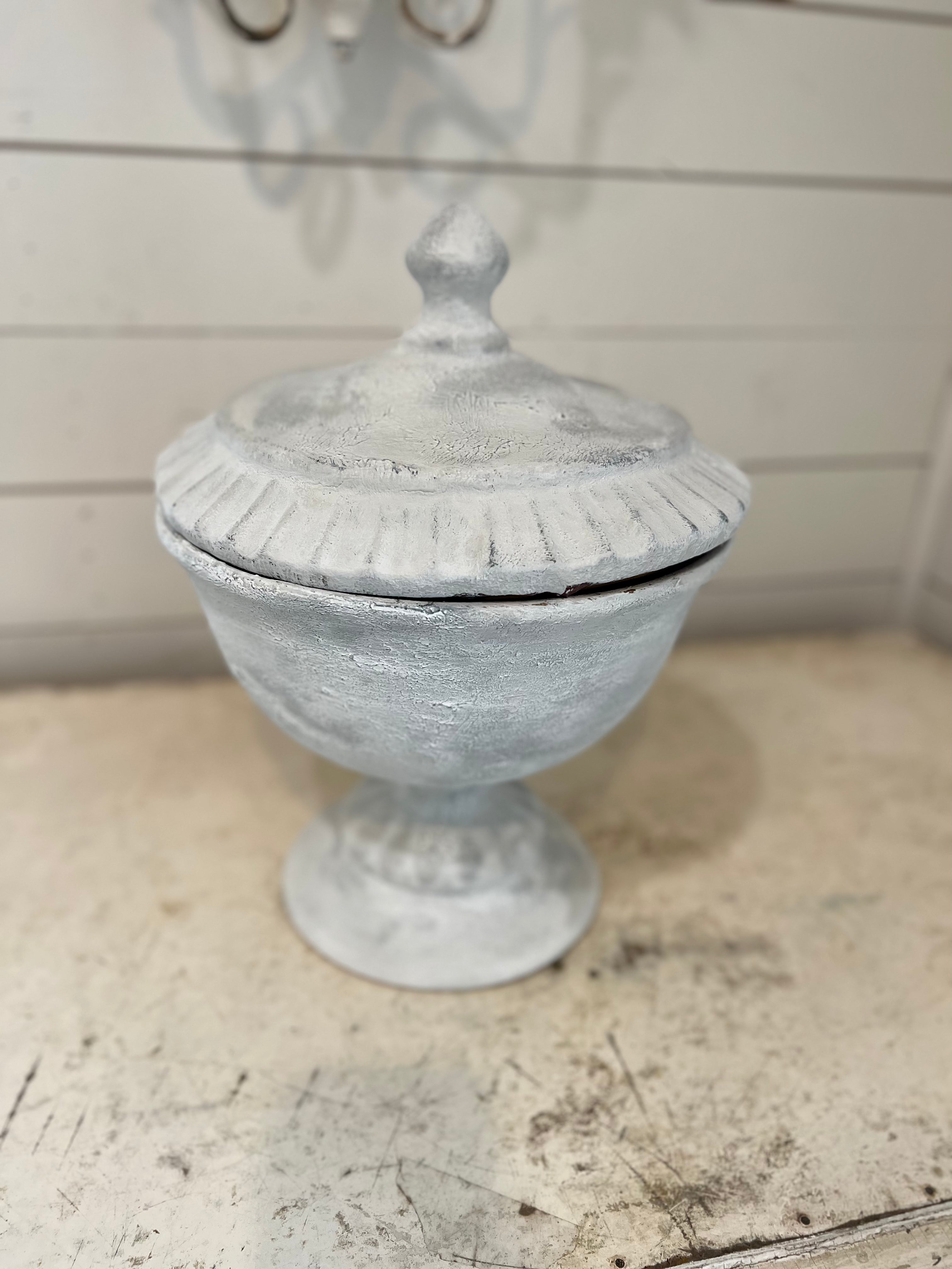 Oversized Urn with Lid - hand painted