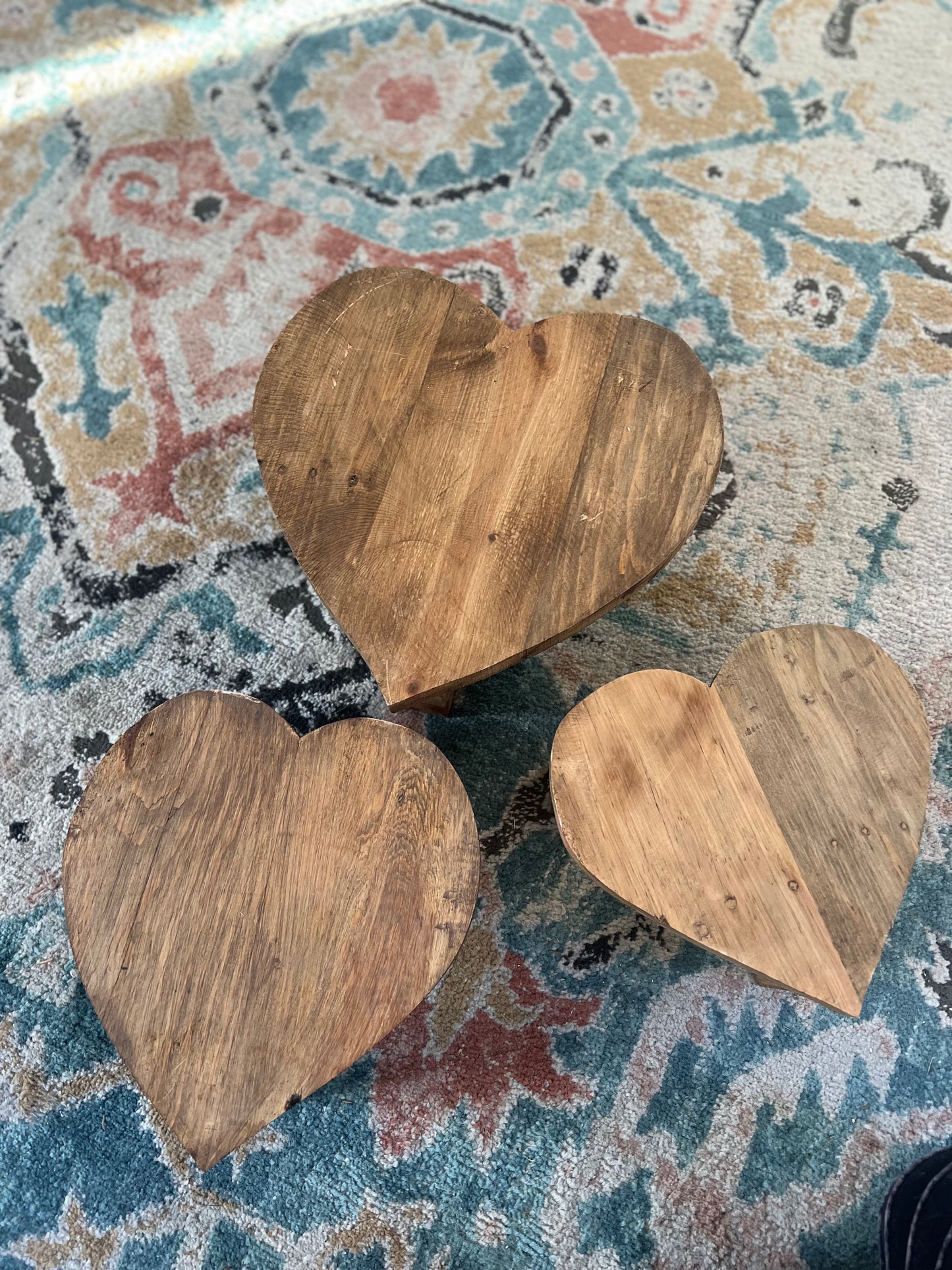 Handmade heart wooden risers